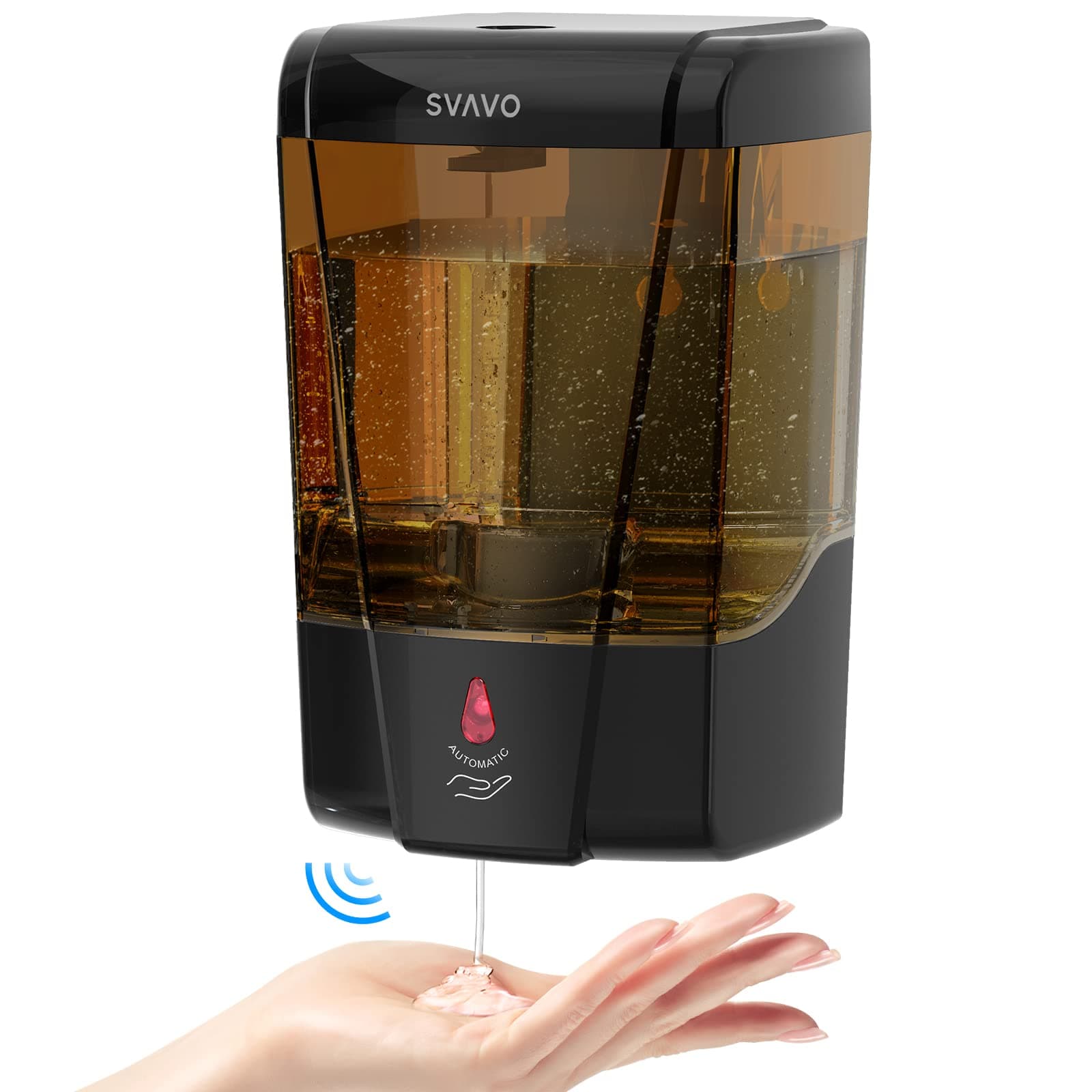 Automatic Soap Dispenser Hand Soap Dispenser Wall Mount 600m/21fl.oz, Touchless Electric Sensor Pump Battery Operated for Offices Home Kitchen Bathroom Hotel Restaurant Commercial