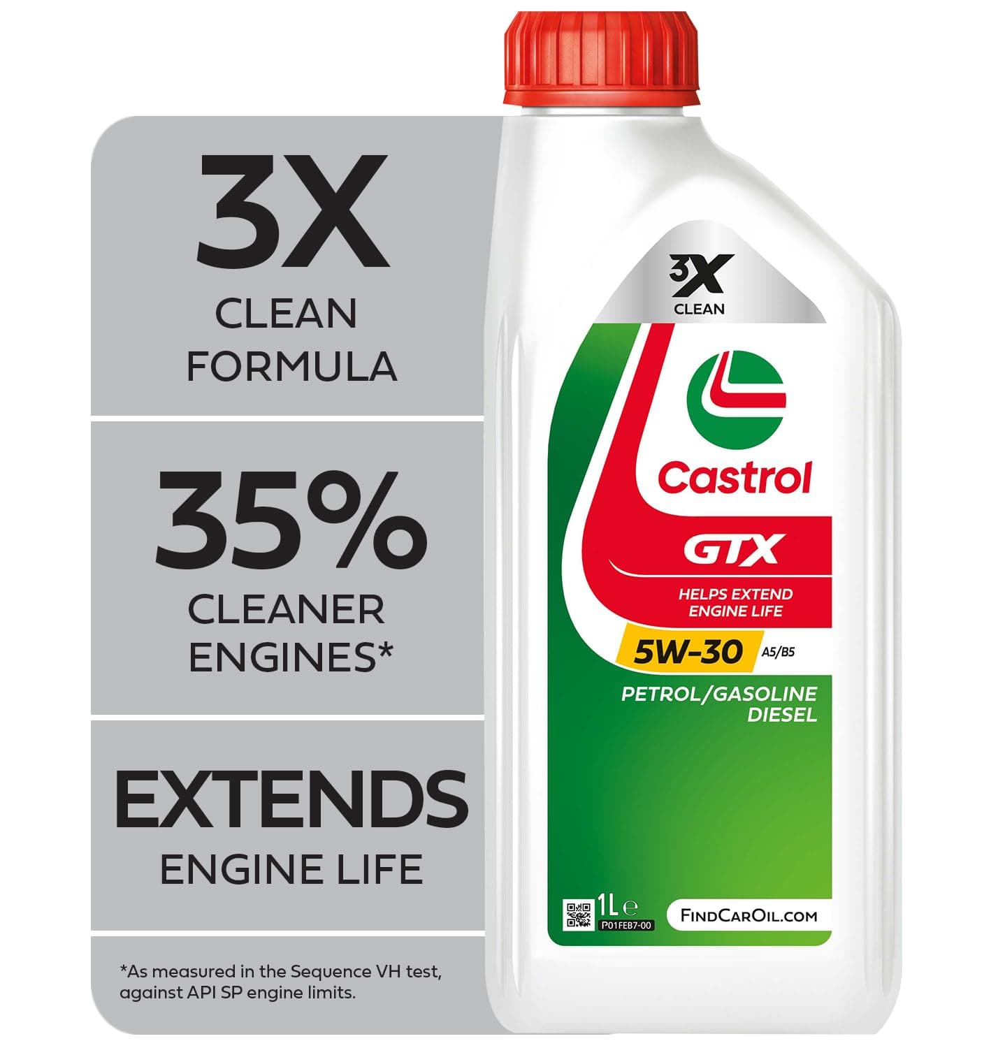 Castrol GTX 5W-30 A5/B5 Engine Oil 1L, White