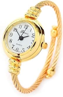 Geneva New Gold Cable Band Women's Small Size Bangle Watch