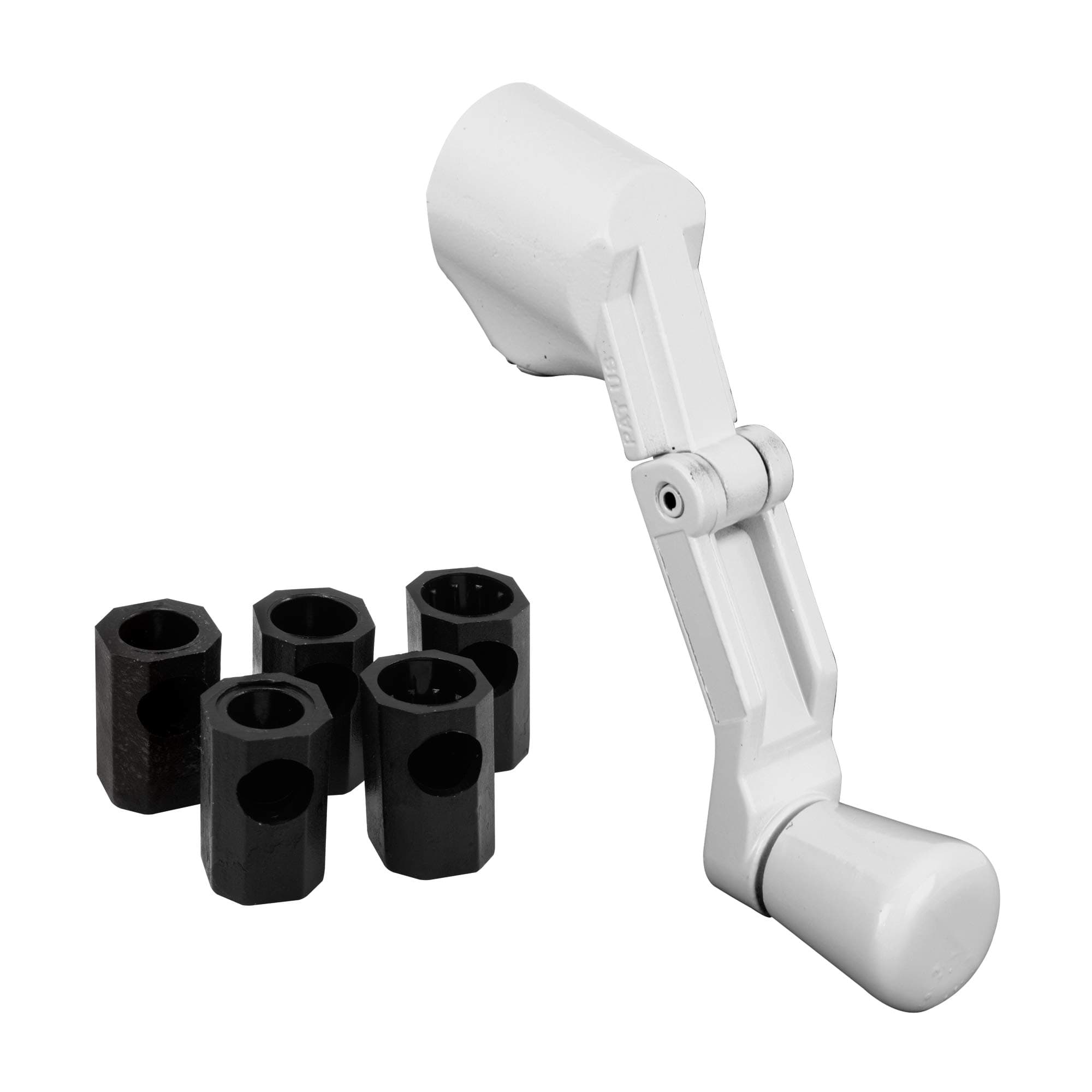 H 3962 Universal, Diecast, White, Folding Crank Handle for Casement Windows (Single Pack)