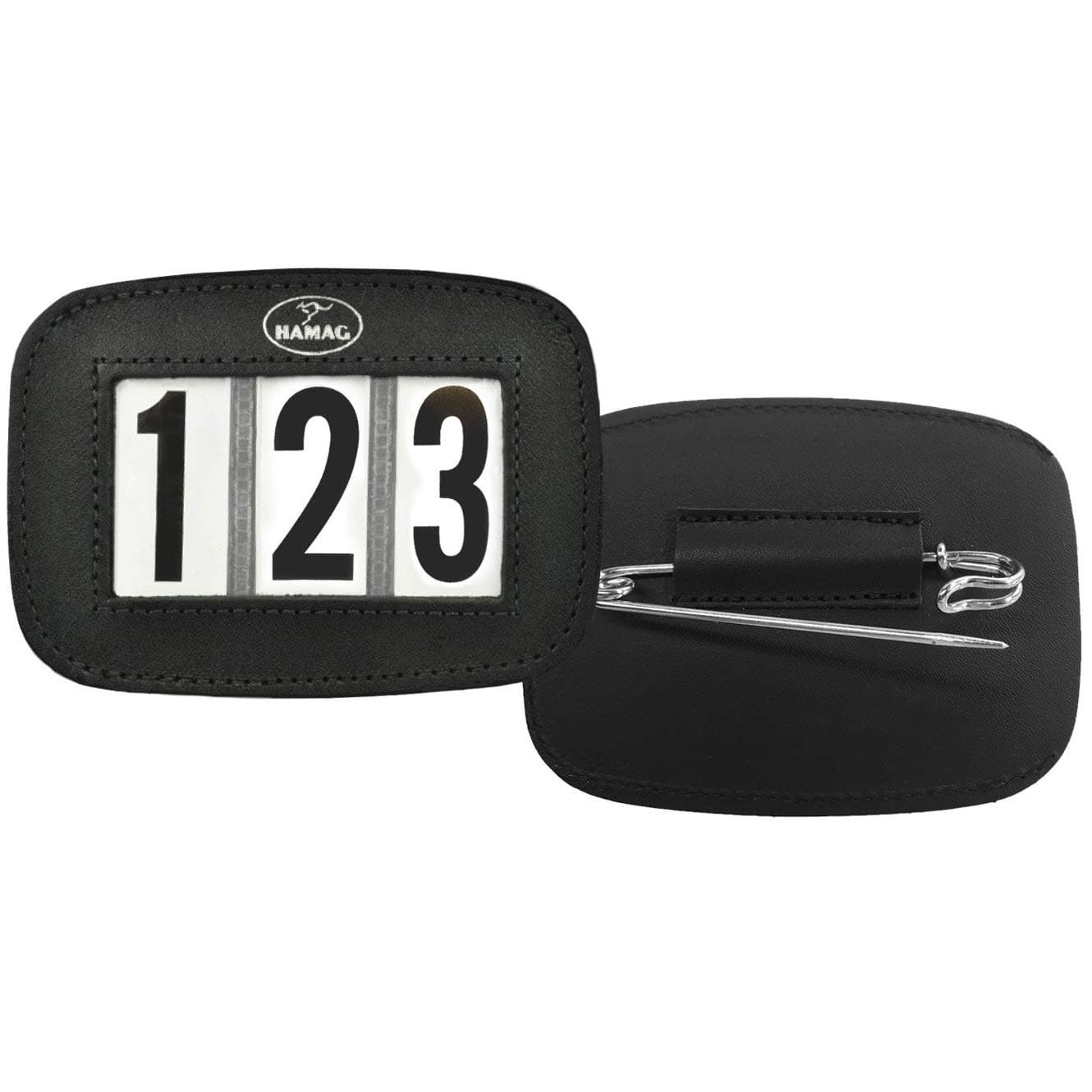 Hamag Leather Saddle Pad Number Holder Black (Black)