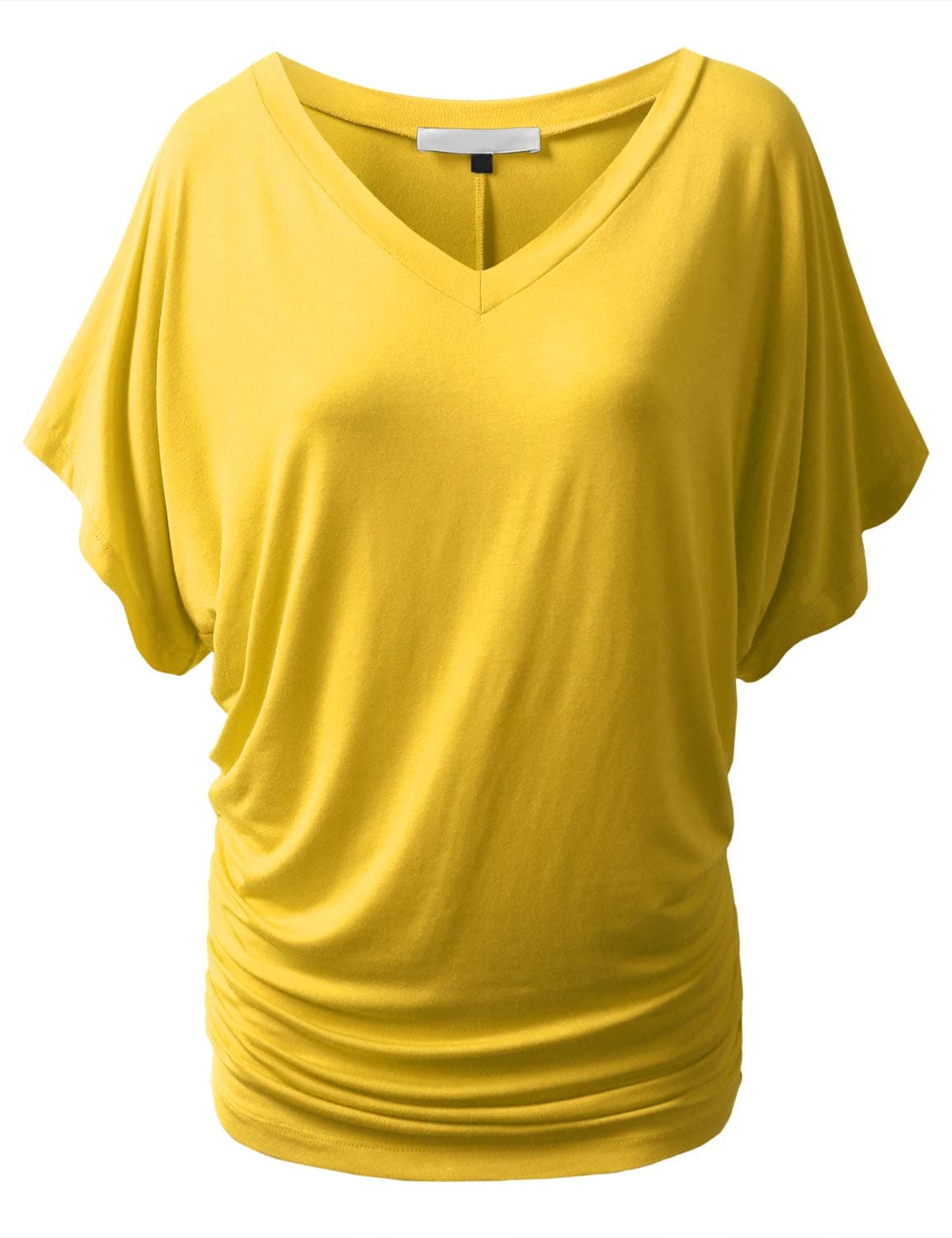 URBANCLEO Womens Short Sleeve Dolman Drape Top Shirts (Plus