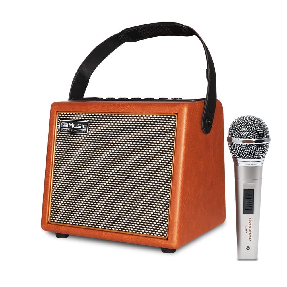 Coolmusic Professional Karaoke Machine with 1 Microphone, Portable Bluetooth Speaker with OTG Supports USB, AUX, Rec, TWS, Part for Adults/Children