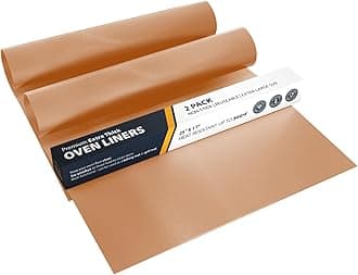 Oven Liners for Bottom of Oven - 2 Pack Large Heavy Duty Mats, 17”x25” Non-Stick Reusable Liner for Electric, Gas, Toasters, Grills - BPA & PFOA Free Kitchen Accessory to Keep It Clean (Copper)