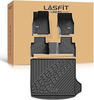 LASFIT Floor Mats & Cargo Mat Fit for 2022-2024 Jeep Grand Cherokee New (NOT for WK or Grand Cherokee L), All Weather Custom Fit Car Floor Liners, LL-JE11A