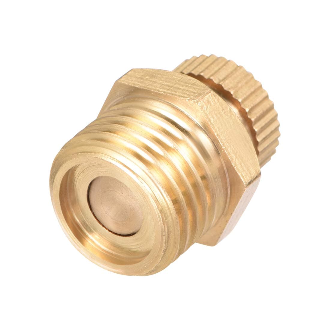 sourcing map Air Compressor G1/4 Male Thread Water Drain Valve Brass Tone