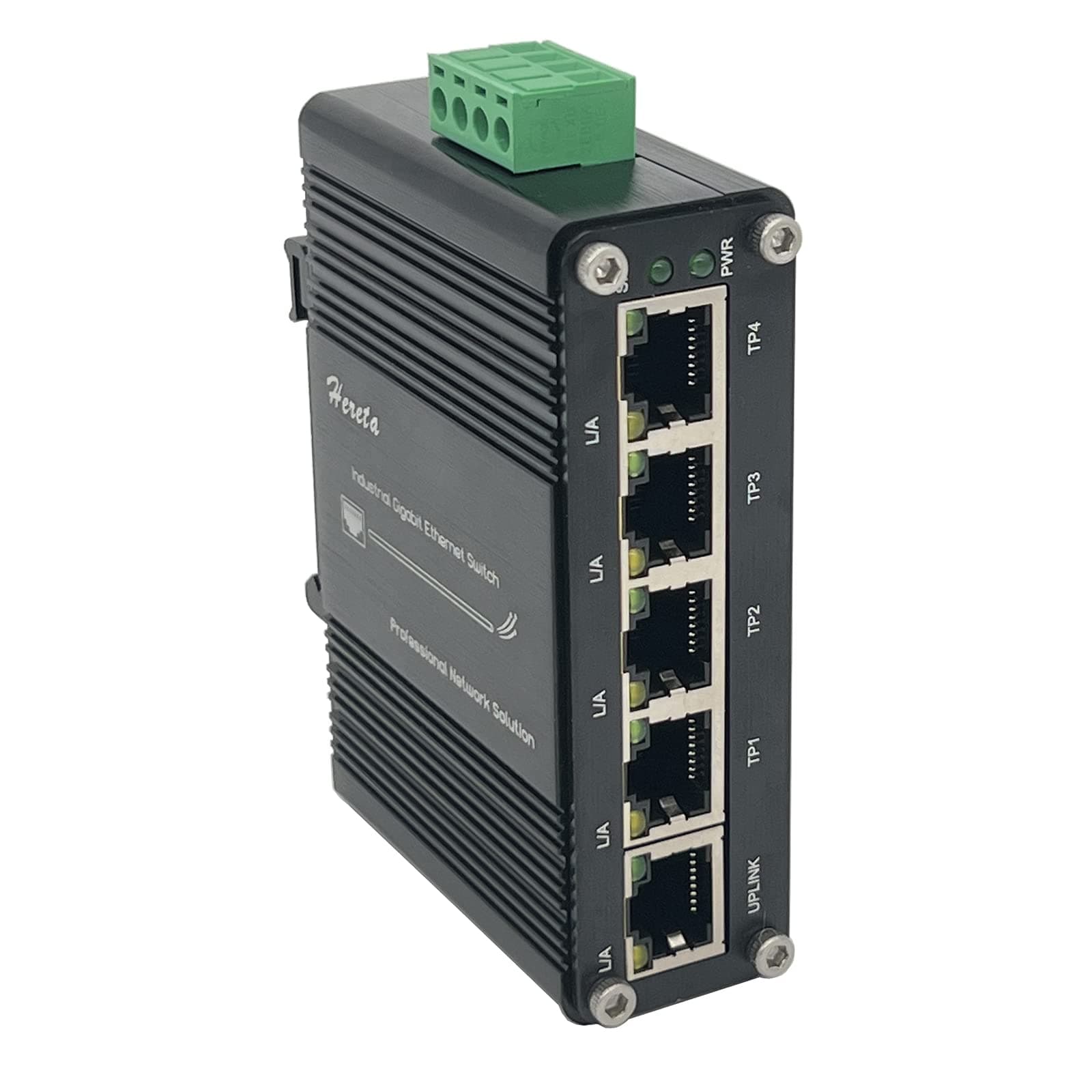 Mini Industrial 5-Port Gigabit Ethernet Switch 10/100Mbps Half/Full Duplex and 1000Mbps Full Duplex