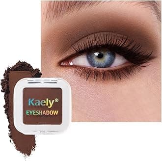 Kaely Pressed Single Eyeshadow Makeup, Coffee Matte Highly Pigmented Monochrome Eye Shadow Palette, Waterproof Neutral Powder Mini Eyeshadow, sombras para ojos, Lightweight Blendable, 09