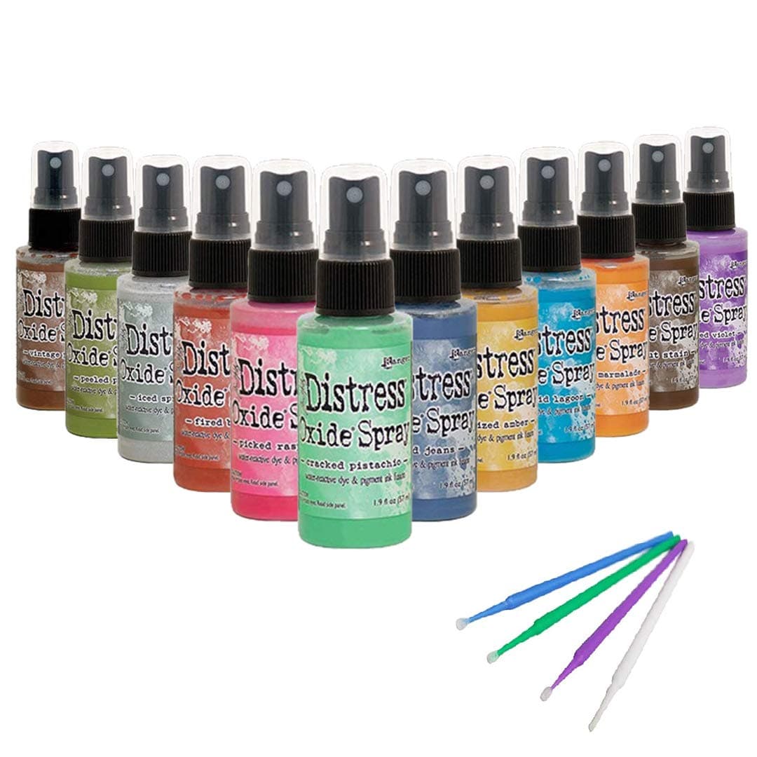 (12 bottle Set) - Tim Holtz Distress Oxide Spray Bundle Set 1 New 2019 Colours (12 Bottle Set)