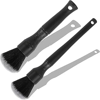 Ziciner Car Detailing Brush, Ultra Soft Car Detail Brush Kit for Elegant Surfaces, Auto Scratch-Free Cleaner Kit for Car Interior & Exterior, Wheels, Dashboard, Engine Bay (Long+Short Handle)