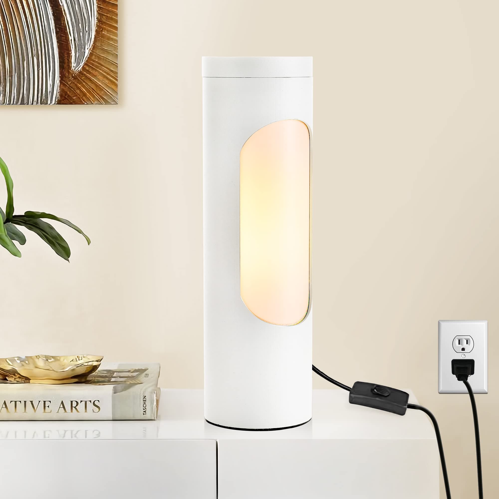 LEDIARY Kosher Lamp for Shabbos, White Table Lamps and Nightlight Lighting for Living Room Bedroom,T10 Bulb Included (4W Eqv 40W, 400LM, 3000K)