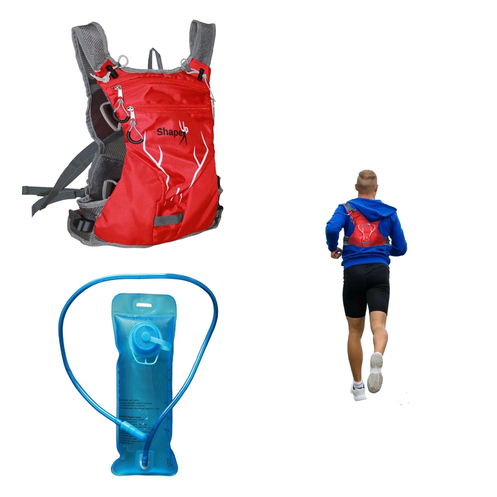 Running Hydration Vest Bag with 1.5l Water Bladder, Insulated Hydration Running Vest for Women & Men, Breathable Ultralight sports and outdoors Camel Backpack for Cycling, Camping, Hiking