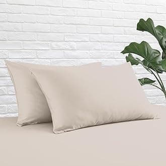 Pillow Cases Queen Size 4 Pcs,100% Egyptian Cotton 400 Thread Count Sateen Weave Light Beige Pillowcases Queen Size, Premium Quality Pillow Covers for Home/Hotel
