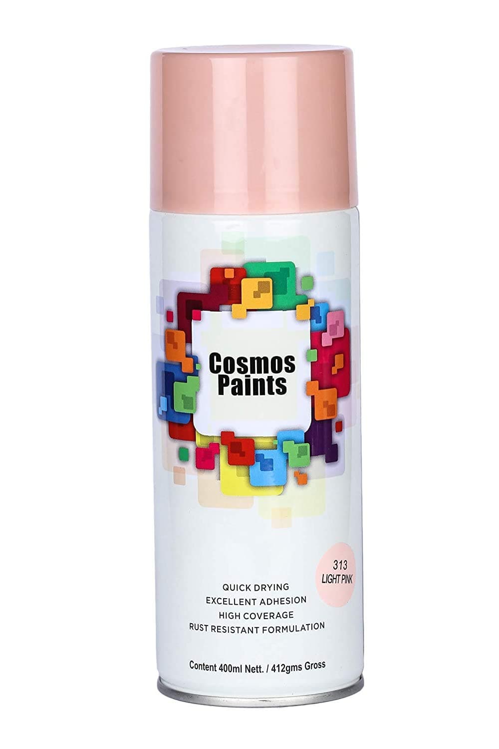 Cosmos Paints 313 Light Pink Quick Dry Ready to Use Aerosol Spray Paint for Every Surface-400ml (Imported)