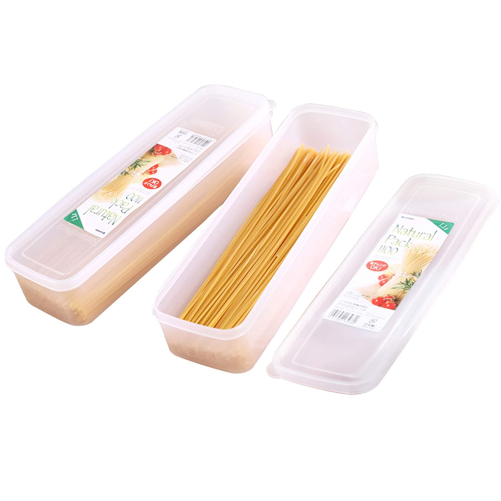2Pcs Pasta Storage Container Kitchen Spaghetti Food Storage Box - Noodle Canister With Lid for Spaghetti, Noodles, Pasta, Eggs, Fruits Snacks (2Pcs)