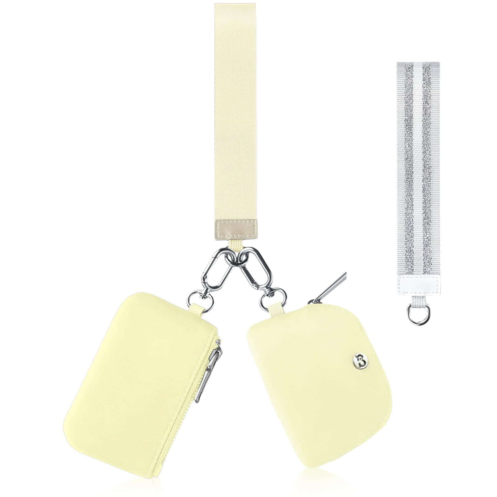 Babysun Mini Zip Around Dual Pouch Wristlet With 2 Straps Wristlet Keychain Wallet for Women Coin Purse Small Cute for Teen Girl