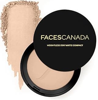 FACESCANADA Weightless Matte Finish Compact Powder - Ivory | Non Oily Pressed Powder | Easy Blendable & Lightweight | Sun Protection with Vitamin E | 0.32 Oz/9g