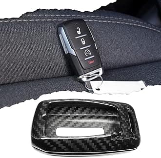 Carbon Fiber Key FOB Cover for Dodge RAM 1500, 2500, 3500 (Limited, Rebel, Laramie, Tradesman) - Black