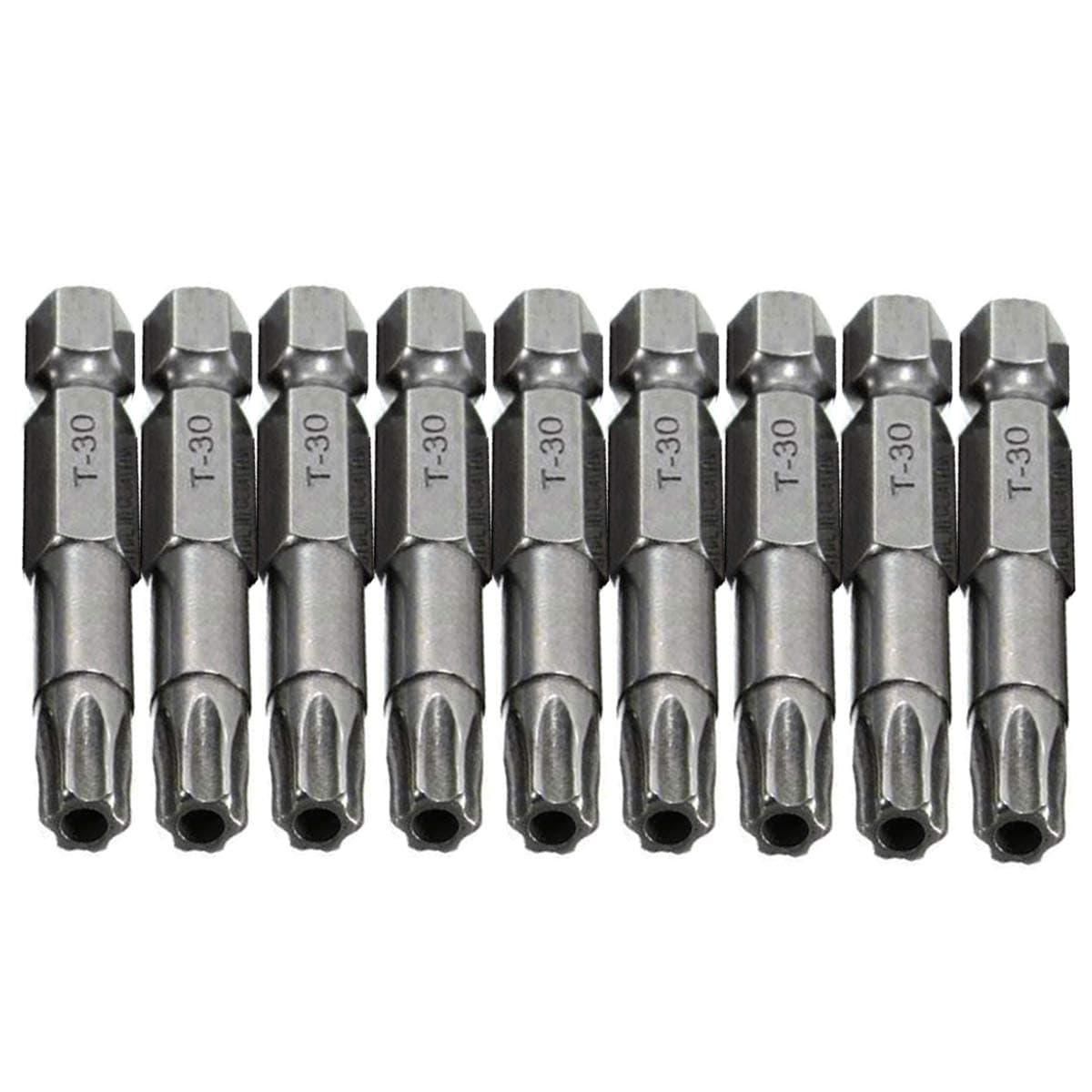 COMOK 10pcs 50mm Long 1/4 Inch Hex Shank T30 Torx Head Magnetic Screw Driver Bit Set Security Tamper Proof Star 6 Point Screwdriver Kit Tools