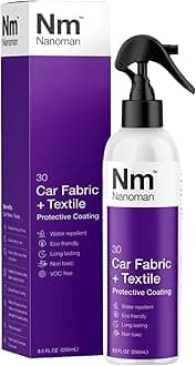 Nanoman Nano-Technology Car Fabric & Upholstery Care (250ML) Hydrophobic Waterproof Protector and Stain Guard for Auto Interior Fabrics, Seats, Carpets and Floor Mats.