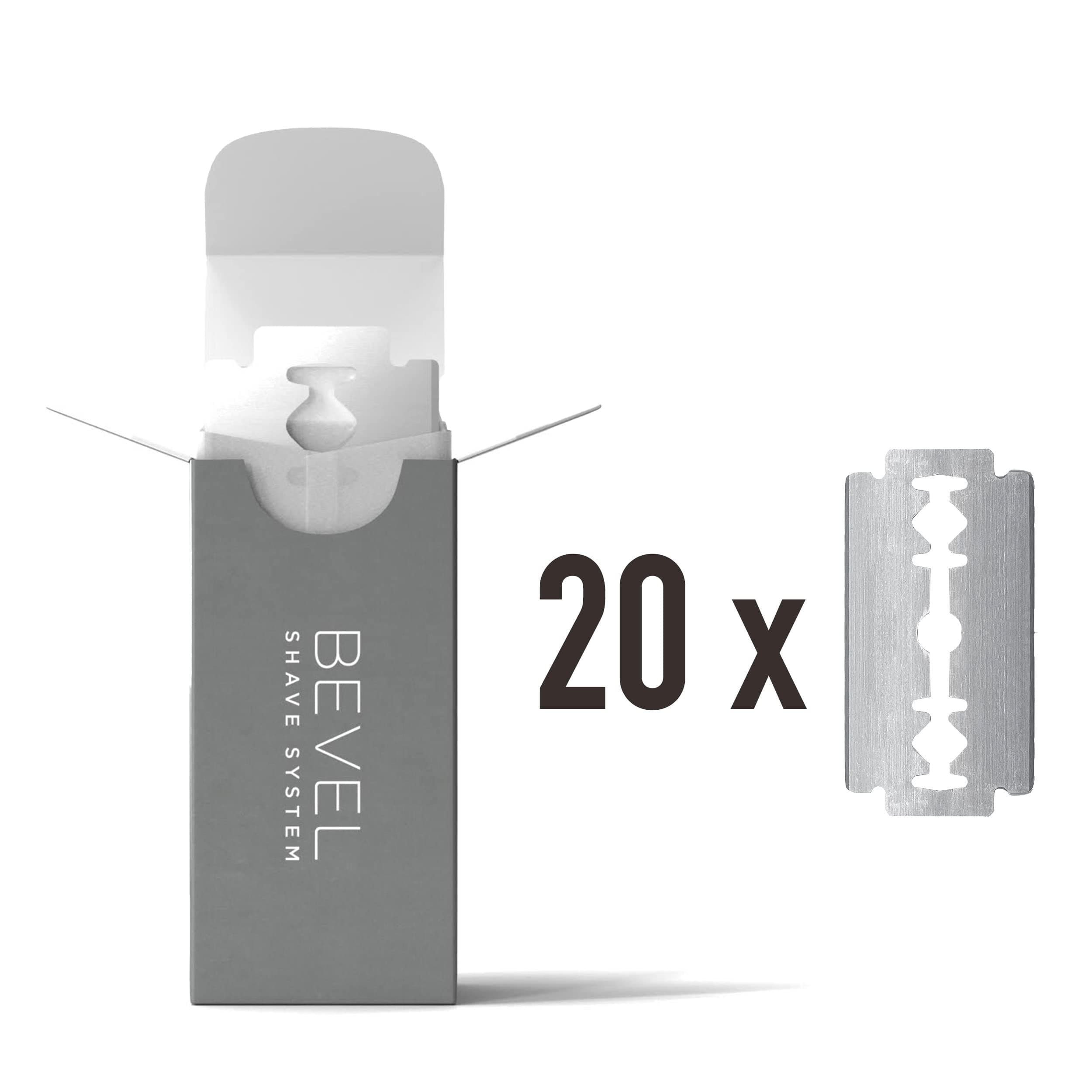 Bevel Safety Razor Replacement Blades 20 Pack, Double Edge Safety Razor for Men Blades to Prevent Razor Bumps and Skin Irritation, Single Blade Razor Refills (Packaging May Vary)