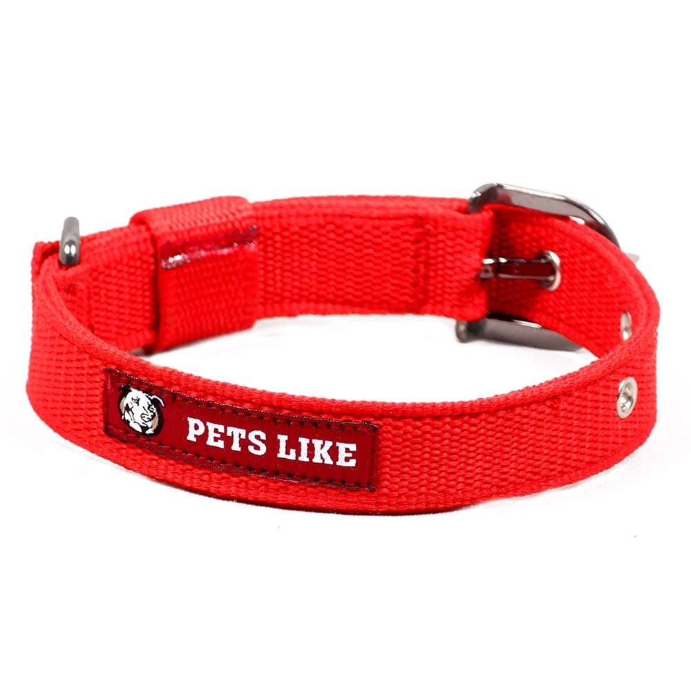 Pets Like Polyester Collar For Dog, Red (25Mm),Pack Of 1, Large