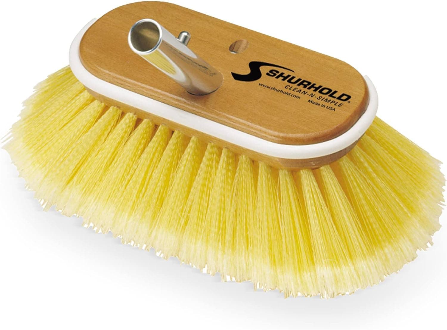 Classic 6" Soft Bristle Boat Deck Brush, Safe for Use on Gelcoat, Fiberglass and Painted Surfaces, Attachable to Any Handle