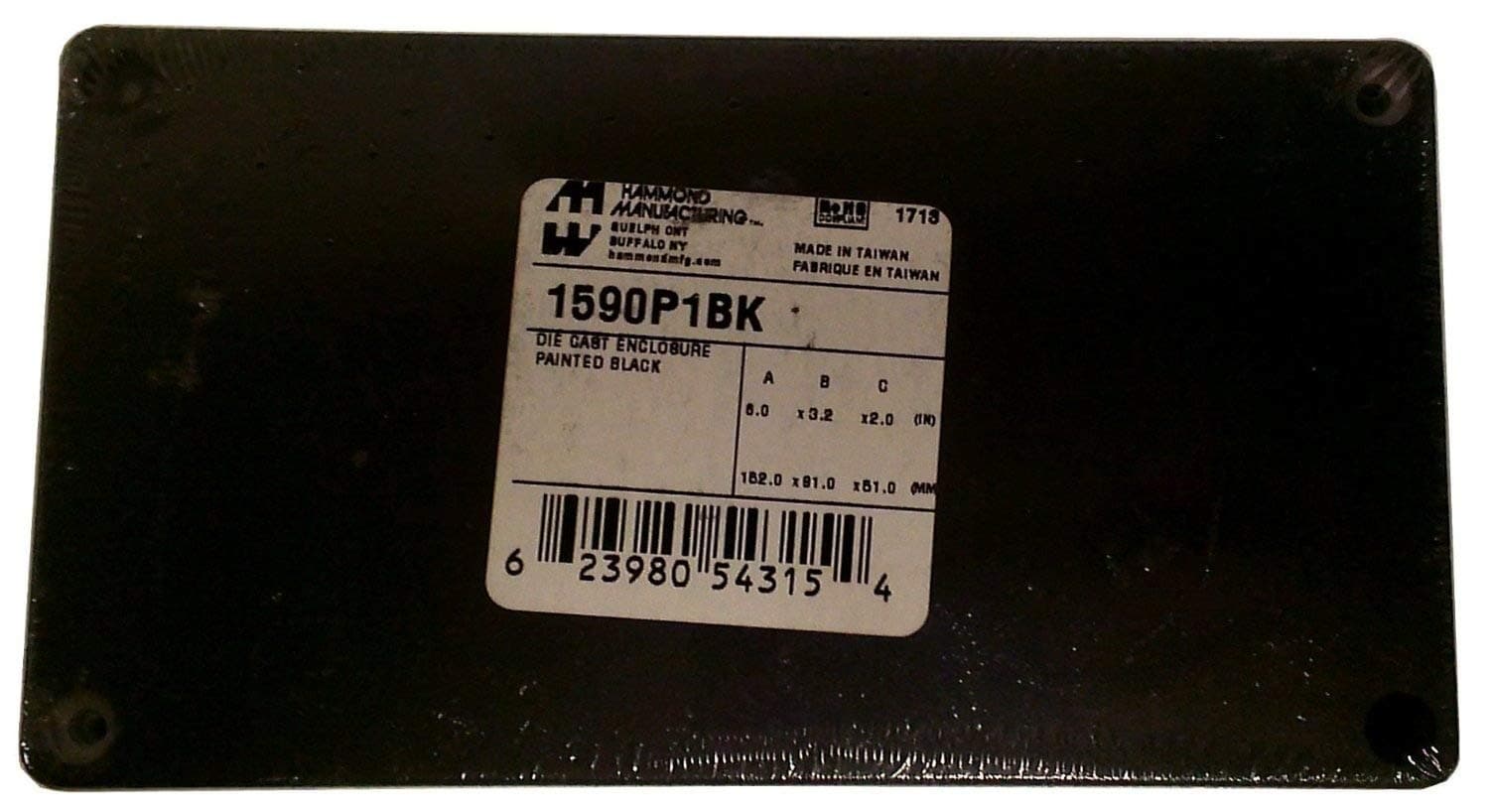 1590P1BK 1590P1 BLK C/W NO PCB Guides