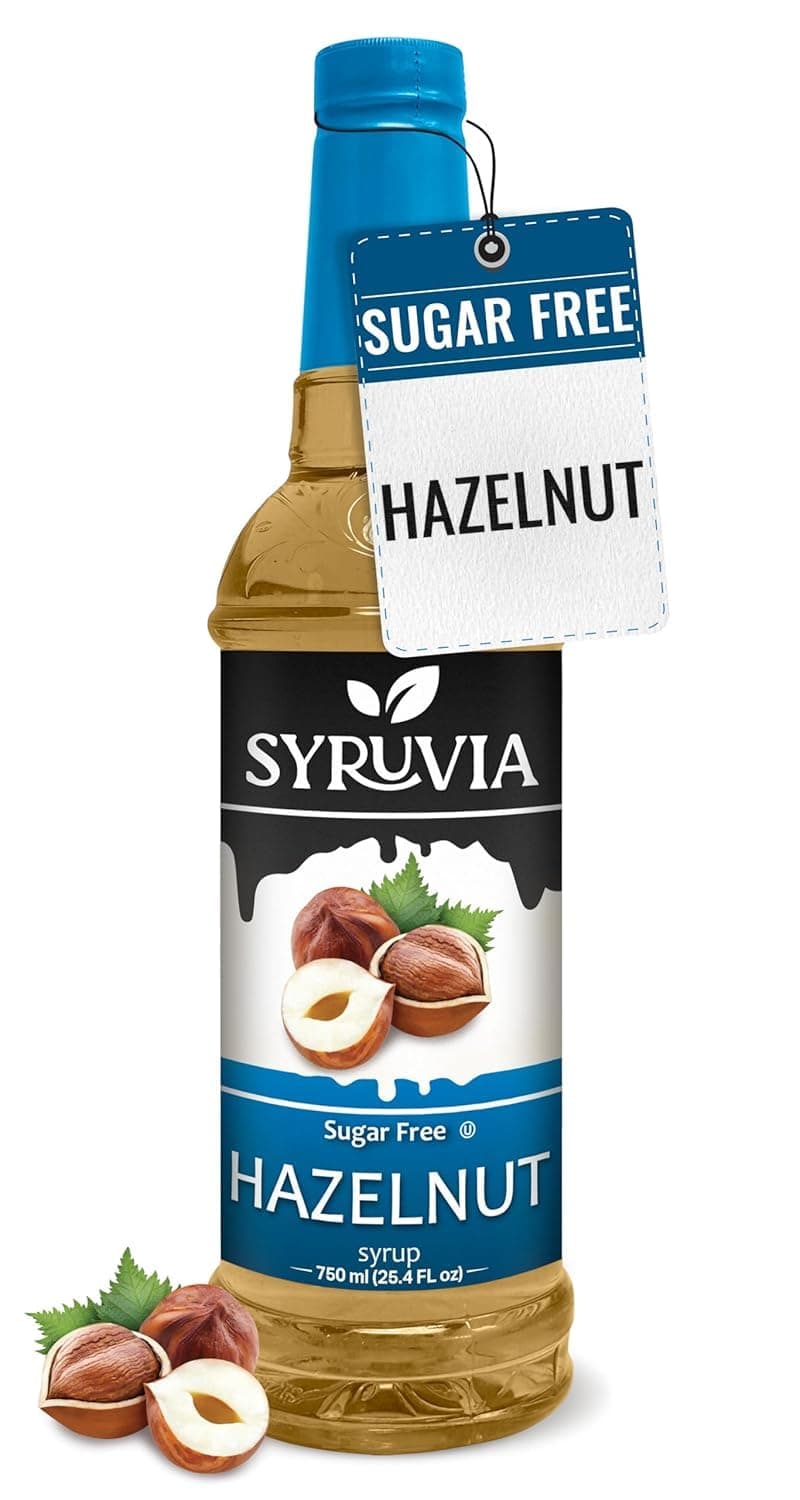 Sugar Free Coffee Syrup, Hazelnut Flavored Syrup for Drinks, Lattes, and Desserts – 25.4 fl oz
