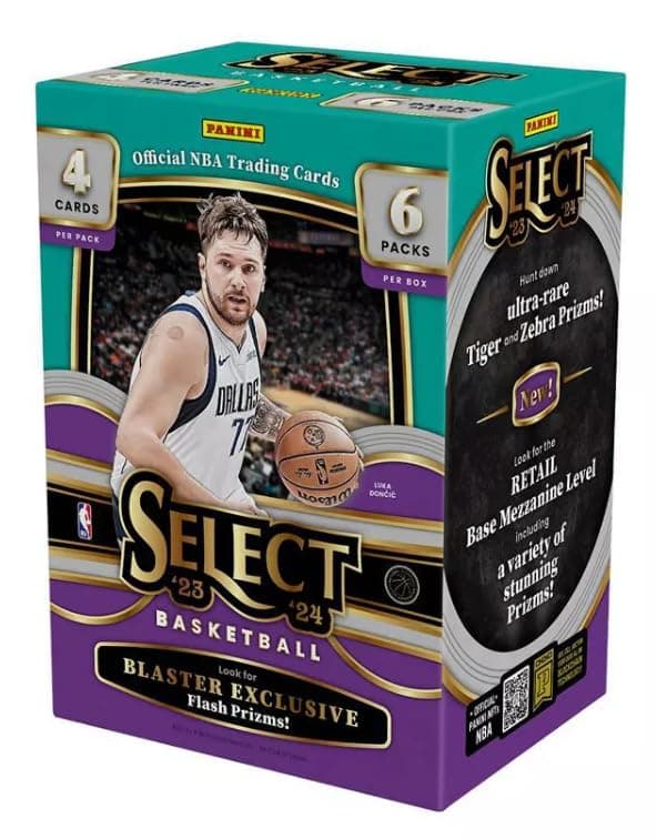 Panini Prizm2023-24 Select Basketball 6 Pack Blaster Box, 24 Basketball Cards Total