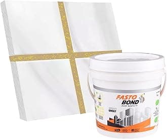 FASTO BOND Resin Epoxy Grout - 1 Kg-3 Kg & 5 Kg - Goldan_ Glitter-Sparkle Colors Tile Grout_Fastobond | 3 Components Only | Premixed Glitter For Uniform Finish (1 Kg, Iveory Golden), 1 Bucket