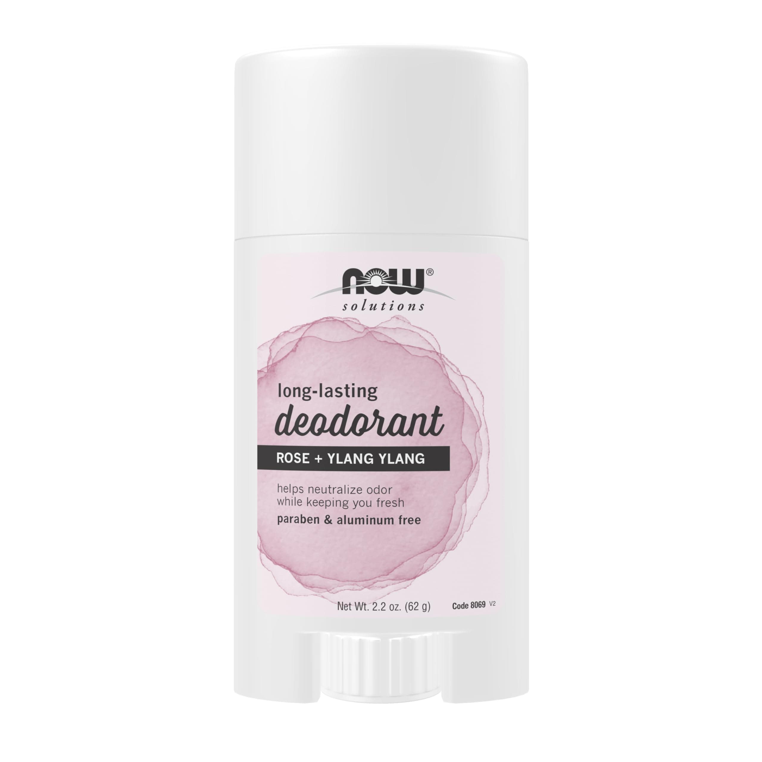 NOW Solutions, Long-Lasting Deodorant Stick, Rose and Ylang Ylang Scent, Odor Neutralizing and Keeps You Fresh, 2.2-Ounce