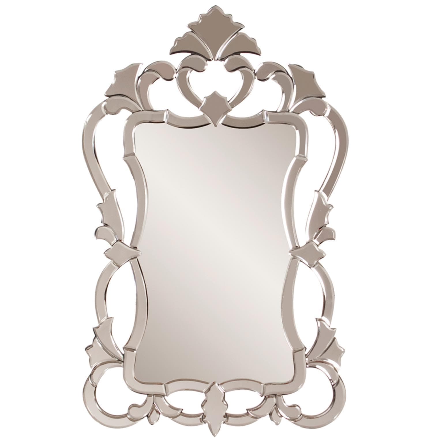 Howard Elliott Collection Small Contessa Rectangular Venetian Wall Hanging Mirror, Antique Accent Design with Mirrored Frame, Wall Mirror for Home, Living Room, Entryway and Bathroom, 43 x 26 Inch