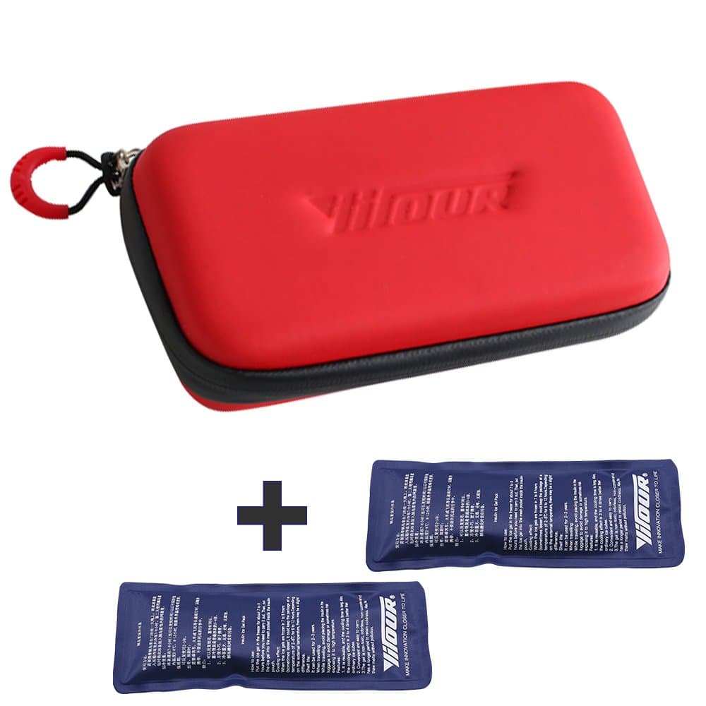 Insulin Cooler Travel Case Bag with 2 Ice Chill Pack Medical Cooler Bag Diabetic Organize Medication Insulated Cooling Bag