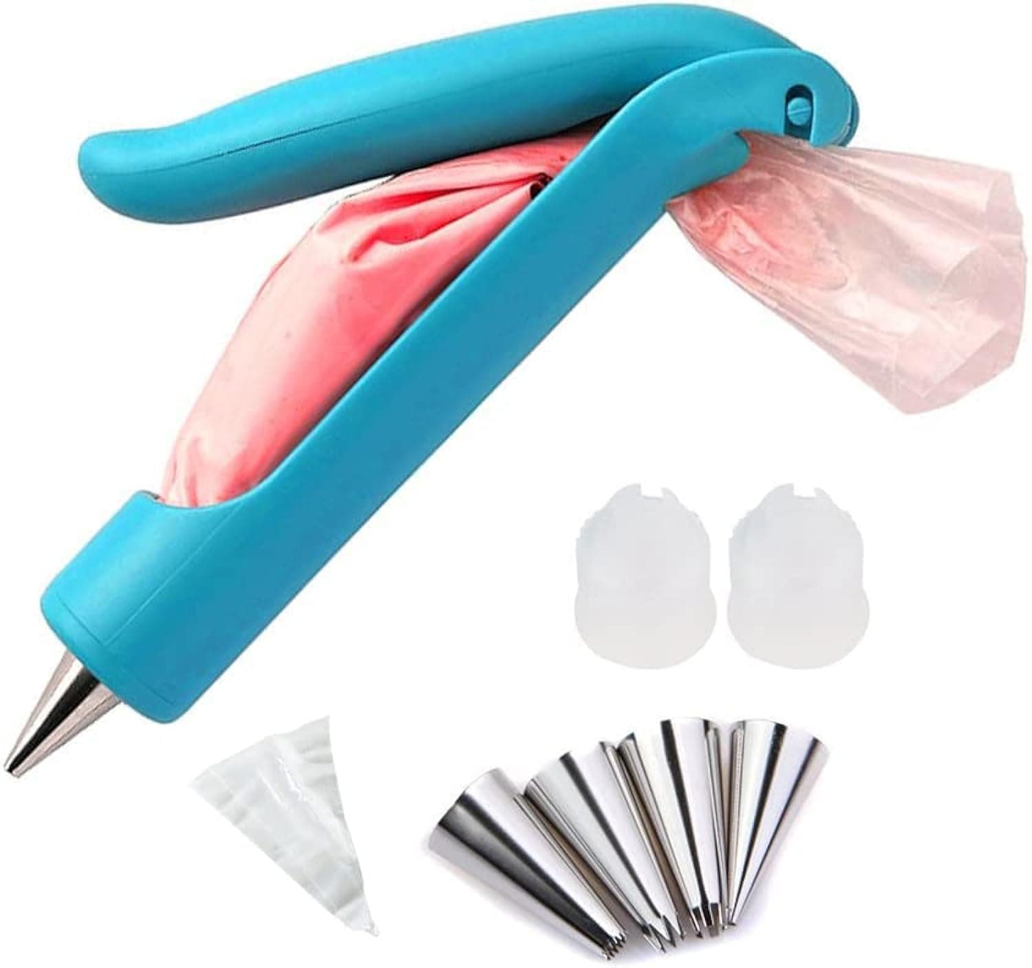 MISTHO Pastry DIY Cake Decorating Pen Icing Piping Tips Nozzles Bag Sugar Craft Fondant Cake Deco Tool Kit Stainless Steel Piping/Dispenser Nozzles Pen Set