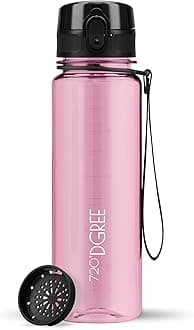 720°DGREE CrystalClear 500 ml "uberBottle" + Fruit Sifter – BPA-Free, Leak-Proof – Water Bottle Ideal for Children, School, Sport, Hiking, Camping, University, Travel