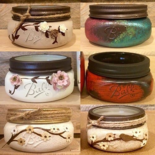 Mason Jar Business Card Holders, Mason Jar Desk Organizer, Rustic Office Decor, Mason Jar Bathroom accessory jars, Mason Jar Qtip holders