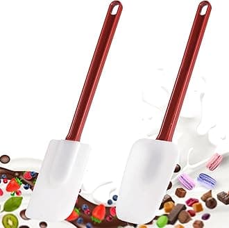 Commercial Spoonula Rubber Spatula Set, High Heat Spatula Spoon 9.5 Inches, Commercial Spatula for Cooking, Rubber Spatula Set Resistant to 500℉ (1 Scrapers+1 Spoonula 14"/M)