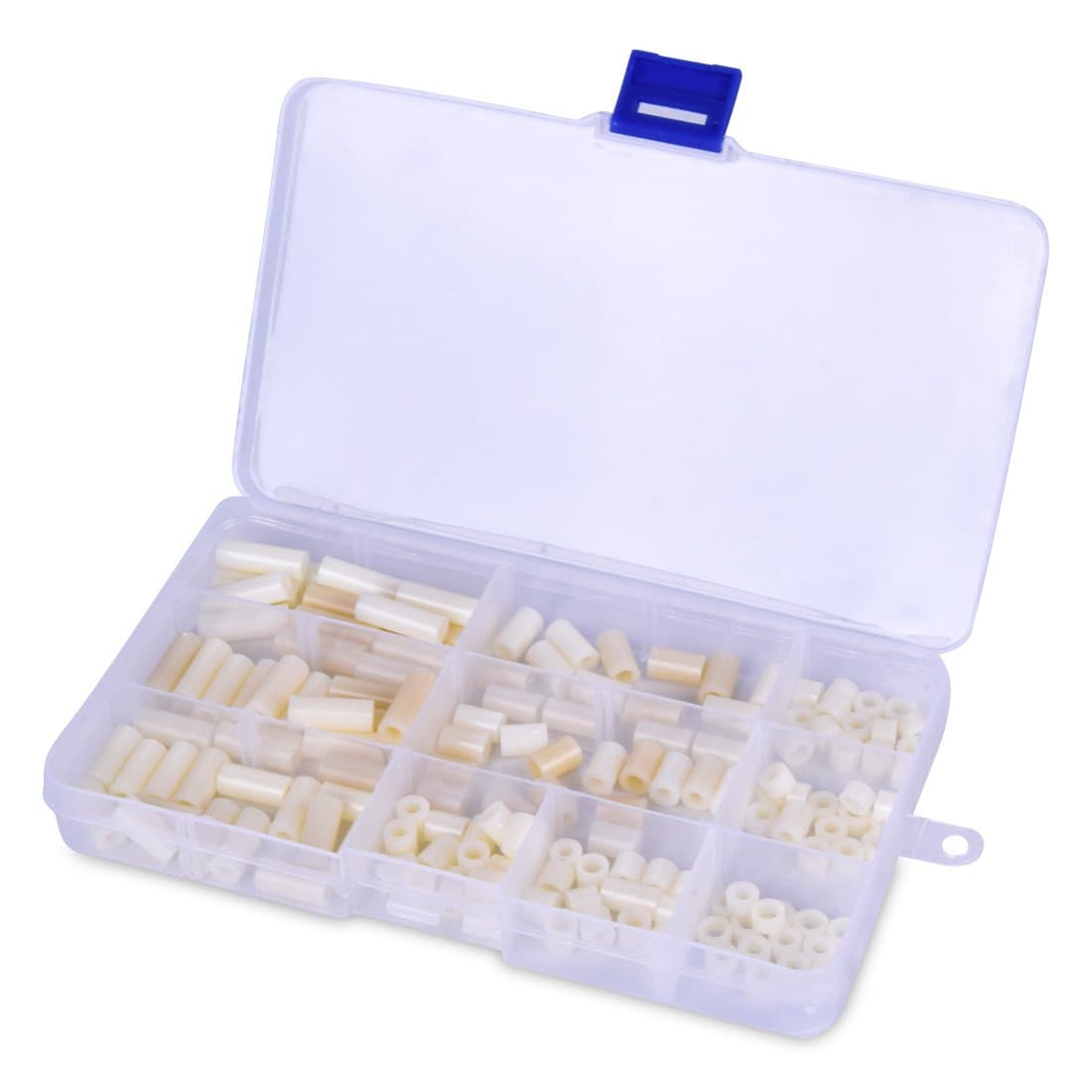 Hotgod 150Pcs Nylon Plastic Round Spacer Assortment Kit, for M3 and M4 Screws Come with Plastic Box