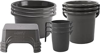 Kuber Industries Set of 12 Bathroom Combo Set | Bathware Set | Each 3 Piece Tub-Bucket-Mug & Stool Combo Set for Bathroom | Bathing Combo Set | Modern Bathroom Accessories Set | Gray