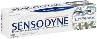 Sensodyne Toothpaste for Sensitive Teeth & Cavity Protection, Extra Whitening 4 Ounce (Pack of 2) (08416)
