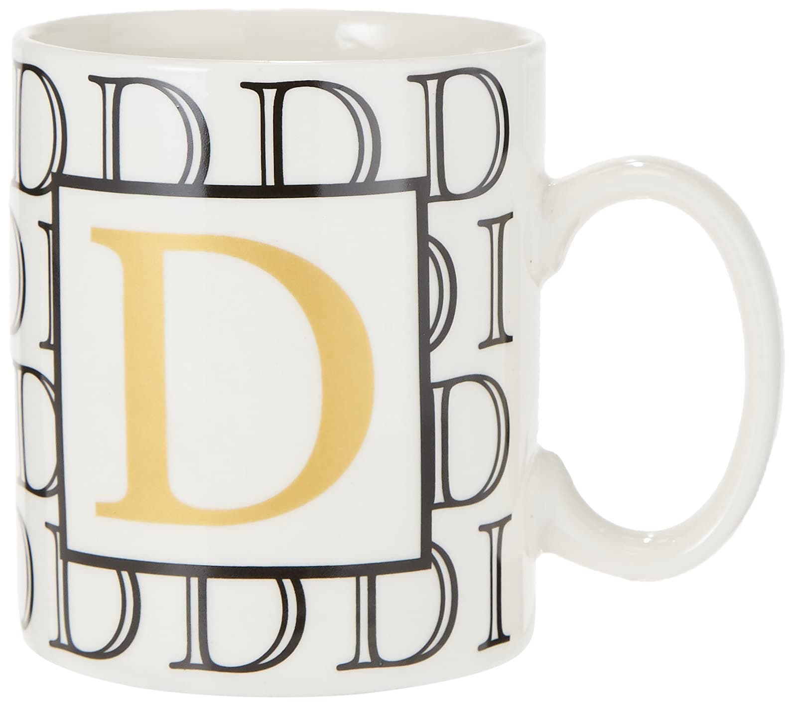 Shallow Letter D Printed Porcelain Tea Coffee Mug, Bd-Mug-D