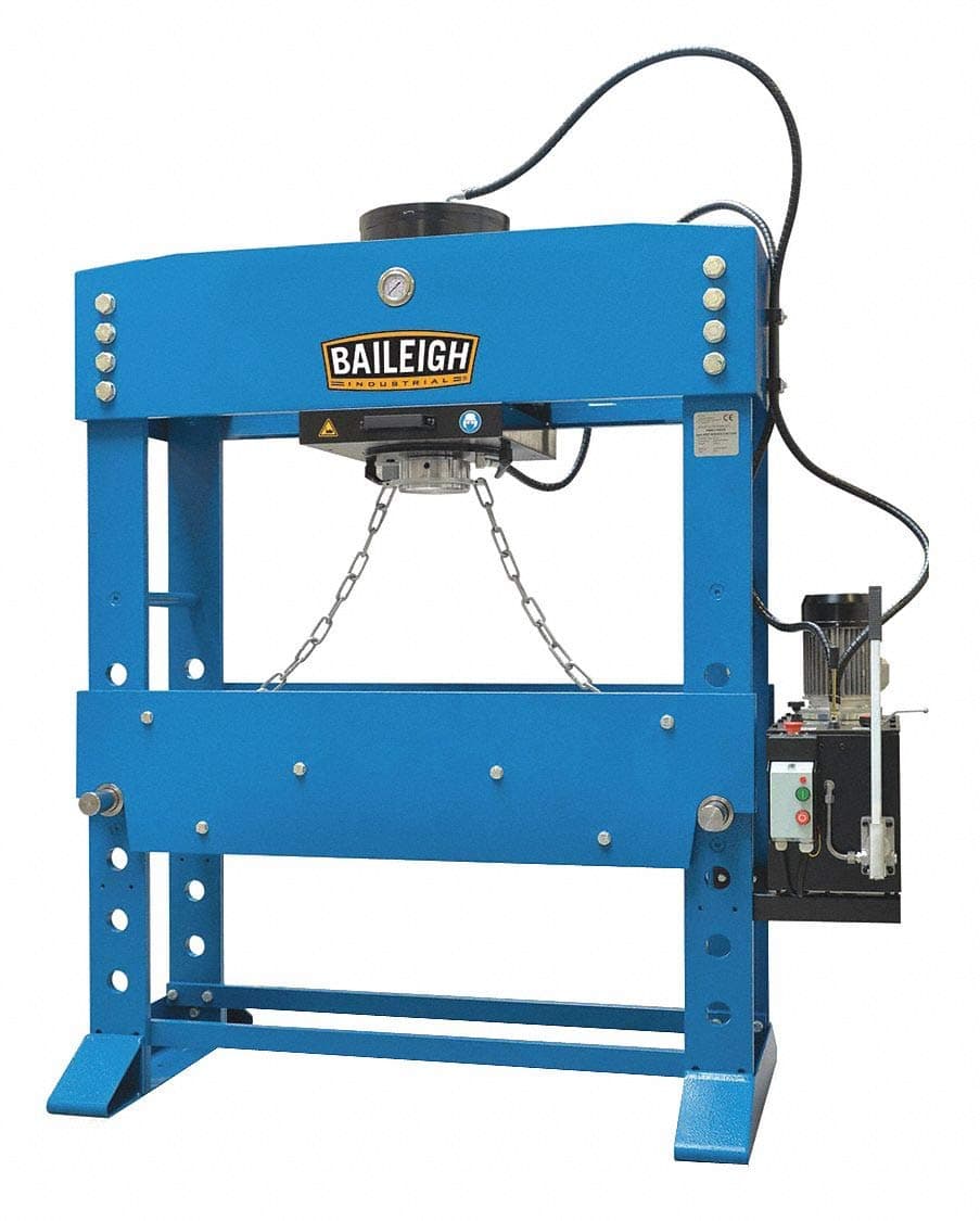 Hydraulic Press, Air, H Frame, 100 tons Frame Capacity, 3-5/8 to 36-3/4" Working Height