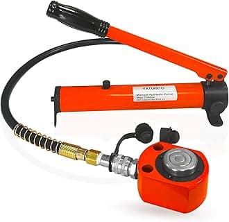 Porta Power Kit, 10 Ton Low Profile Hydraulic Jack with Manual Hydraulic Hand Pump Multi Section Jack, Kit of Porta Power，Mini Hydraulic Lifting Cylinders, Manual Low Profile Jack