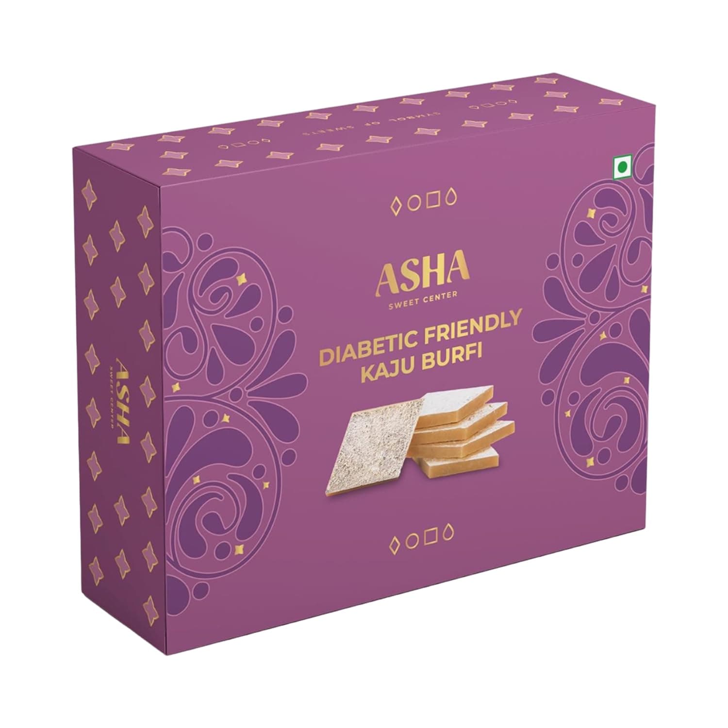 ASHA SWEETS Premium Handcrafted Diabetic Friendly Kaju Katli-250gm|Authentic Indian Cashew Barfi Made With Fresh Cashew & Low GI Sugar|Exclusive Sweet Gift Box For Any Occasion & Celebration|Pack of 1