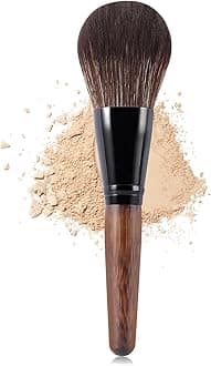 Large Bamboo Mineral Powder Brush, Fluffy Foundation Makeup Brush Kabuki Brushes with Soft Synthetic Bristles for Loose & Pressed Powder, Liquid, Cream, Buffing, Blending, Vegan & Cruelty-Free Tool