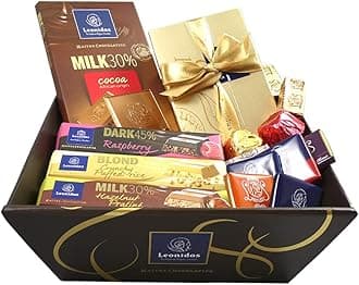 Luxury Belgian Chocolate Gift Hamper, Fresh Leonidas Chocolate Bars & Assorted Chocolates, Gift Hamper 650g