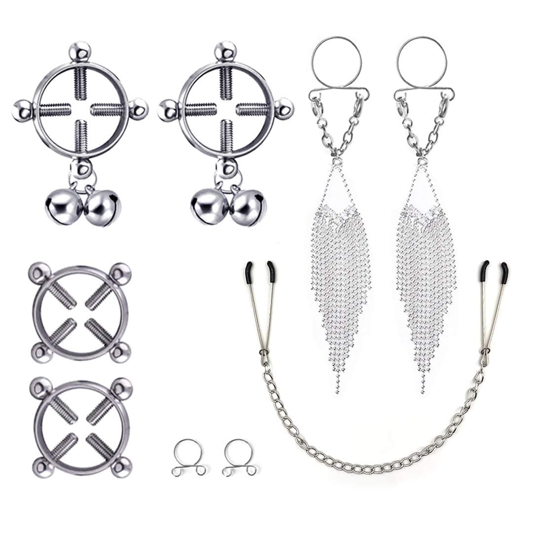 FANCER Body Piercing Rings, Adjustable Shield Rings with Bell, Surgical Steel Shields Screw Body Piercing Circle