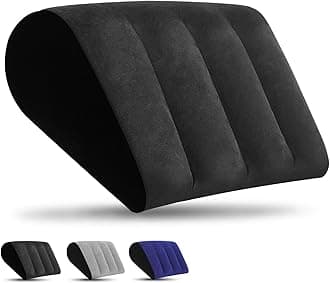 Portable Wedge Pillow Inflatable Cushion - Body Positioners Lightweight Wedge Pillow for Sleeping, Leg Elevation, Use in Bed, Travel, Camping, Fast Inflating Deflation (Black)