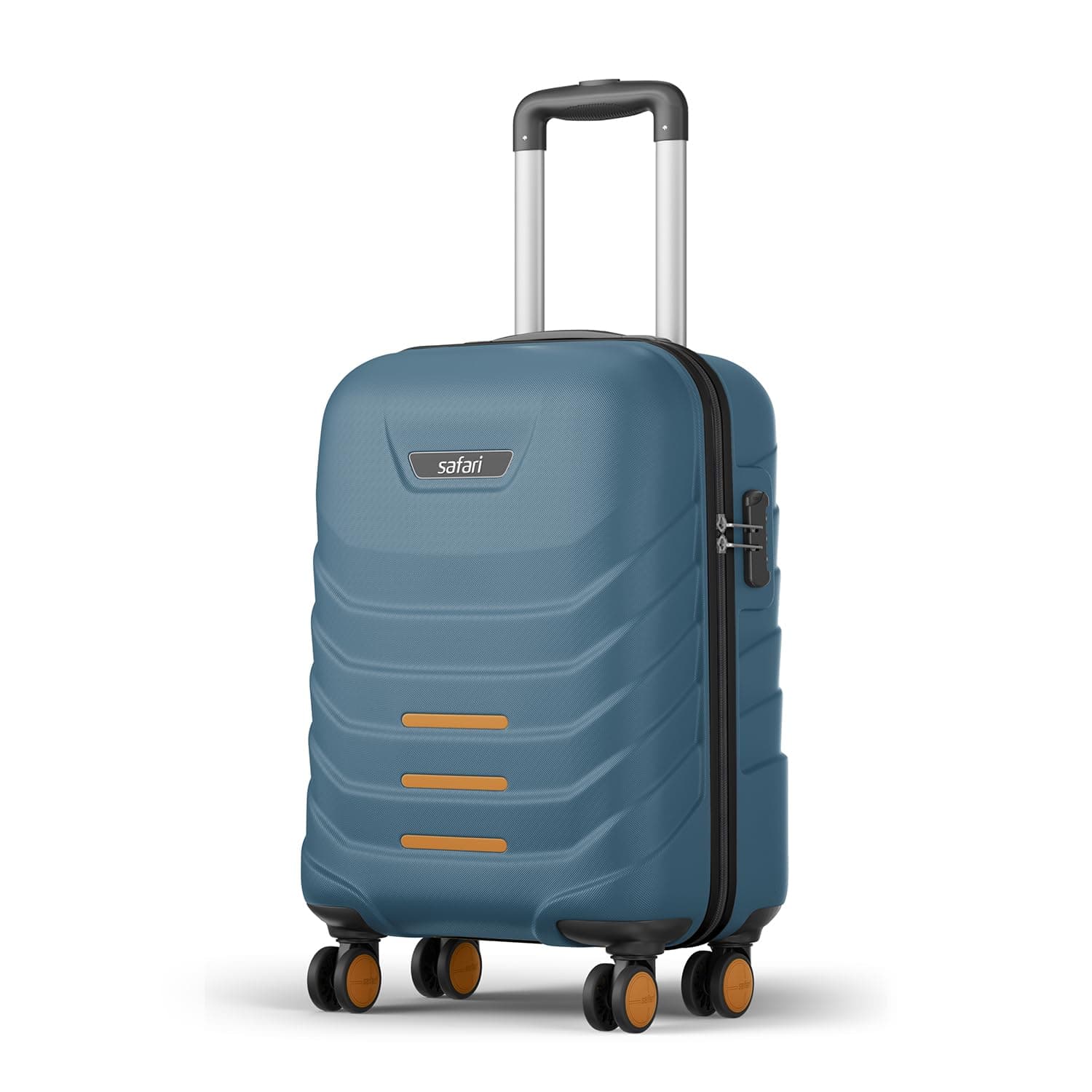 Safari Crescent 8 Wheels Trolley Bag Hard Case Polycarbonate 360 Degree Wheeling System Luggage, Travel Bag, Suitcase for Travel, Trolley Bags for Travel, Ink Blue, Single (56 cm), Luggage